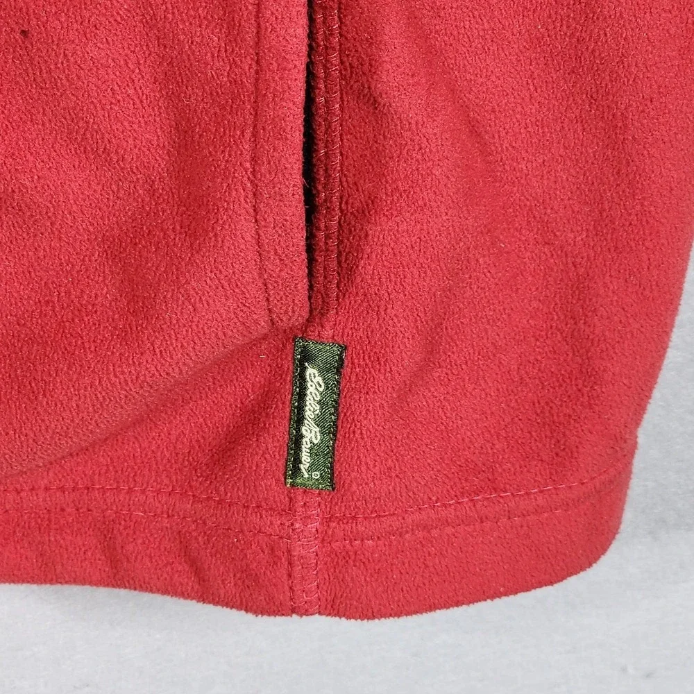 Eddie Bauer Jacket Mens Large‎ Red Full Zip Fleece Soft Warm Outdoor Zip Pockets